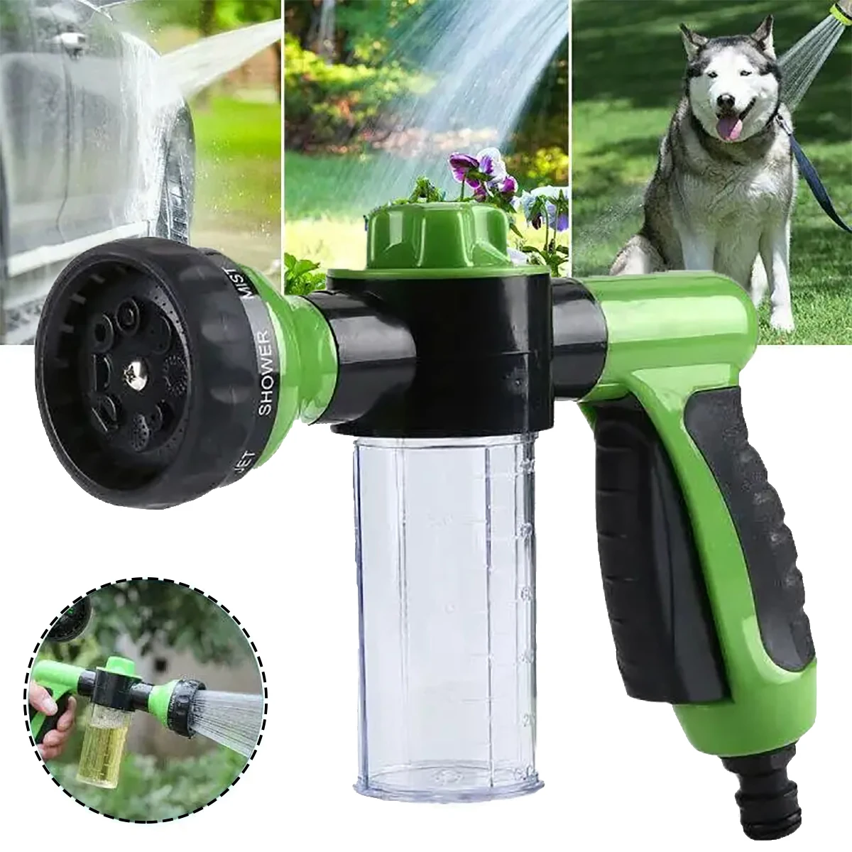 

Pet Shower Nozzle Sprayer Cat Dog Shower Gun 3 Modes Adjustable Pet Washing Cleaning Foam Soap Sprayer Cleaning Tool