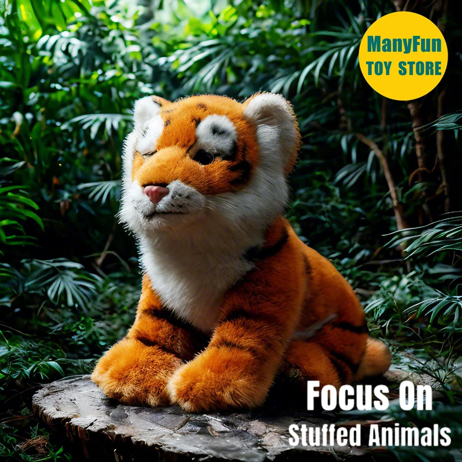 

Realistic Tiger High Fidelity Cubby Plushie Siberian Tigers Plush Toys Lifelike Animals Simulation Stuffed Doll Kawai Toy Gifts