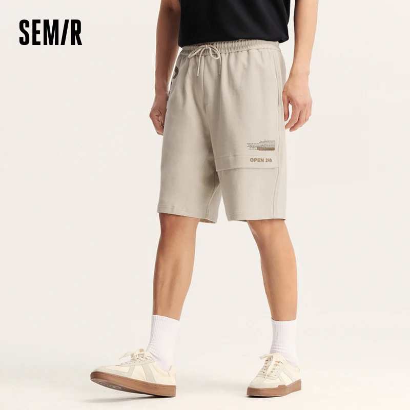 Semir Men Pants Casual Mid-Length Trousers Printed Texture And Sporty Jogger Style Oversized Fit Pant Men