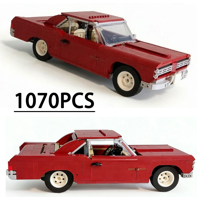 Transport Truck, GTO Speed Super Track Sports Car, Custom Buildable Brick Model, 1070 Pieces, Birthday Toy, Christmas Gift