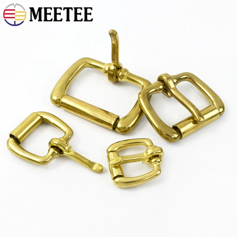 1/2/3Pcs 16-38mm Solid Brass Roller Buckles for Bag Strap Single Pin Belt Buckle Webbing Leather Craft DIY Hardware Accessories