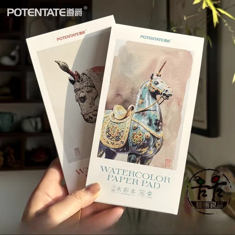 100% Cotton Watercolor Journal Year of The Horse Limited Edition 300GSM Medium/Fine Texture Cotton Pulp 2 Pack Art Sketchbook
