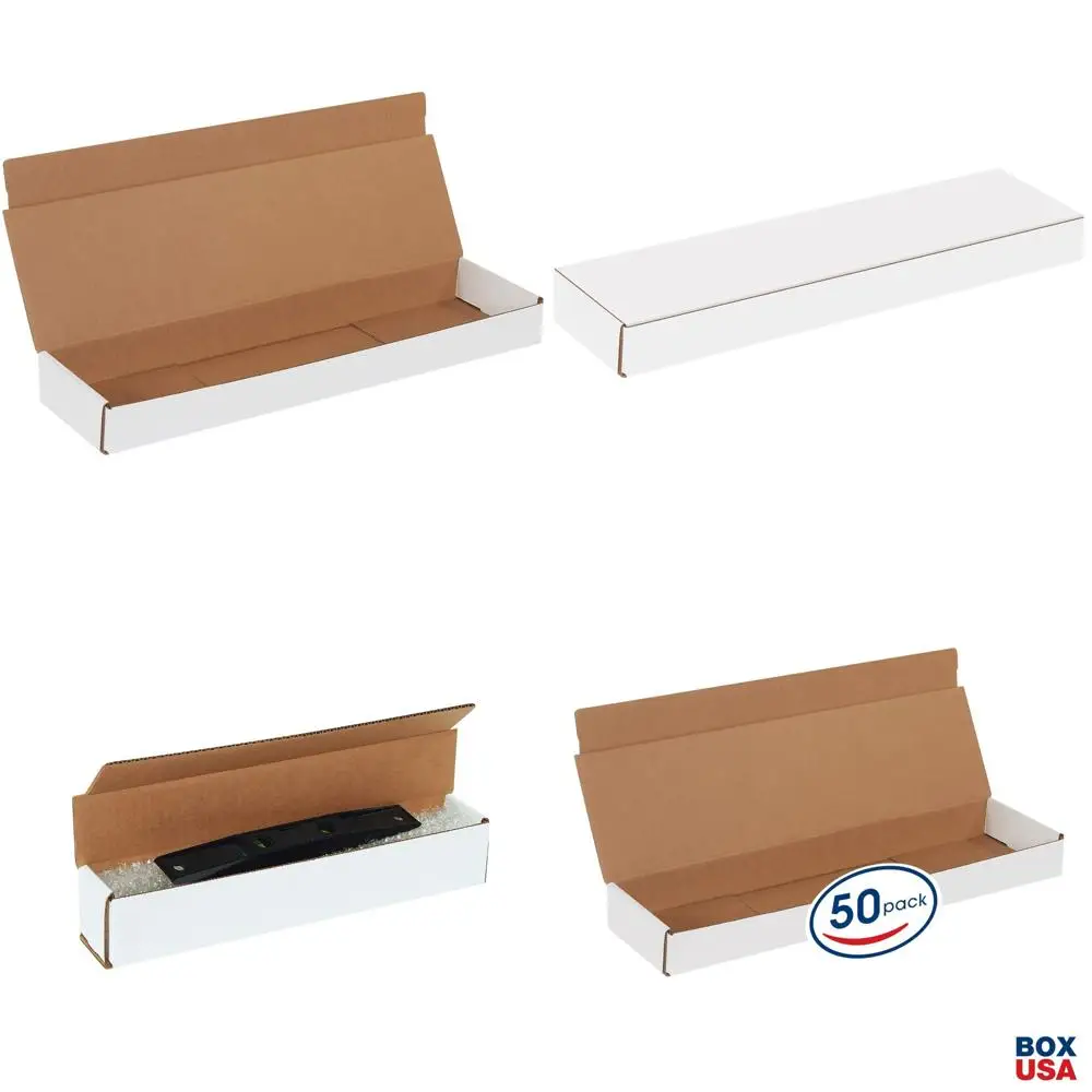 بريد أبيض مموج 22 × 6 × 2 بوصة، عبوة من 50 قطعة، صناديق شحن متينة للبريد الآمن