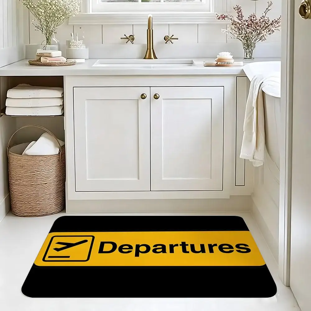 Minimal Flight Arrivals And Departures Floor Mat carpet diatom mud bathroom quick-drying absorbent floor mat household bathroom