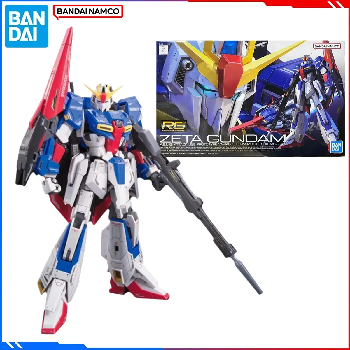 

Genuine Bandai Original Gundam Figure Model Kits RG 1/144 Anime Figures MSZ-006 Zeta Gundam Action Model Christmas Toys Gift
