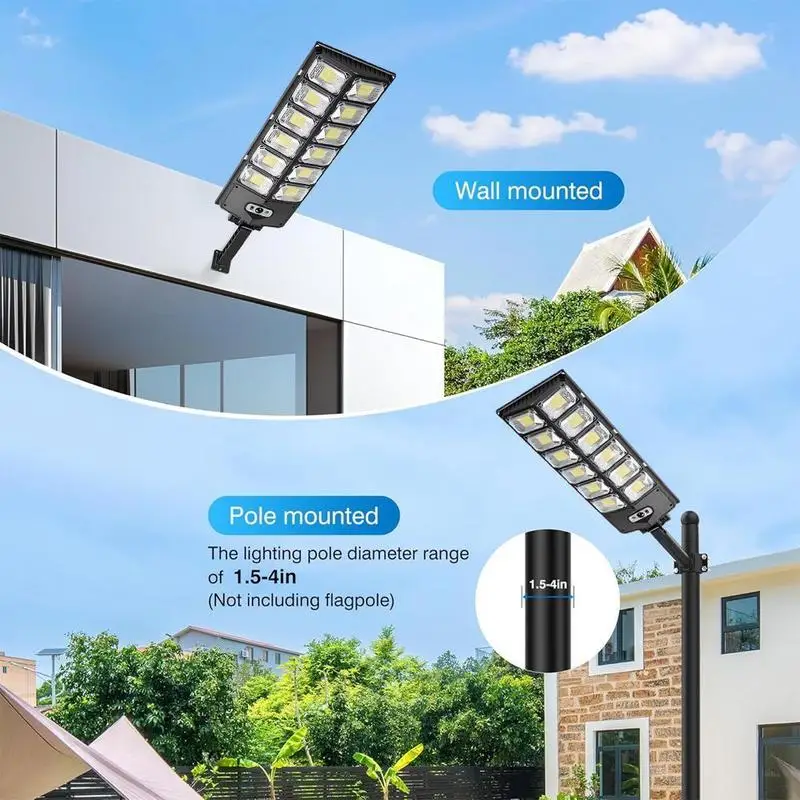 506LED Solar Lights Powerful Outdoor Waterproof LED Lights Motion Sensor with Remote 3 Modes Street Lamp for Yard Garden Path