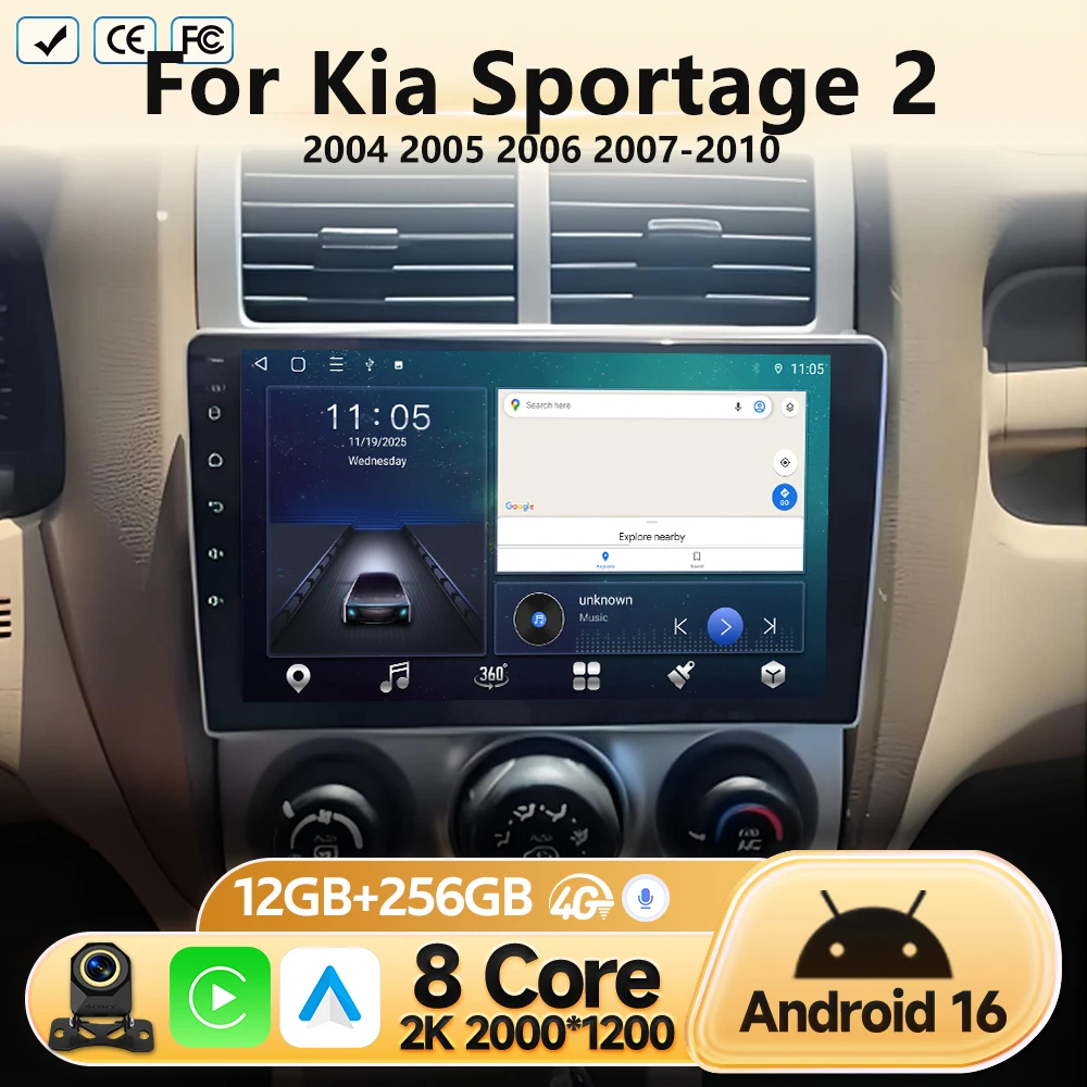 

4G Head Unit For Kia Sportage 2 2004 2005 2006 2007 2008 2009 2010 Car Radio Android Multimedia Video Player GPS Navigation BT