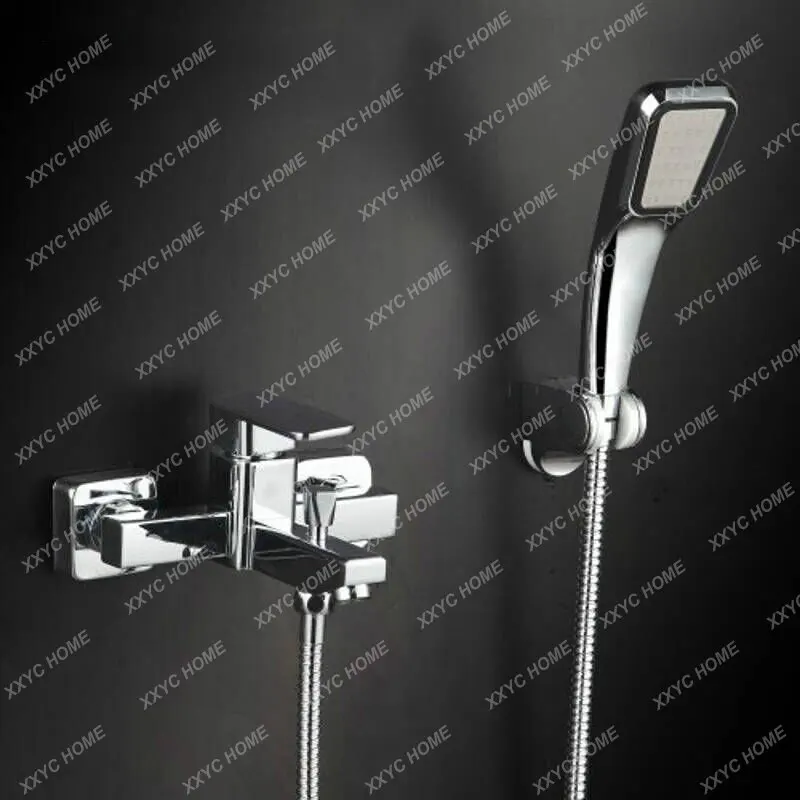 

Copper Shower Faucet Mixing Valve Supercharged Hand Spray Simple Shower Set