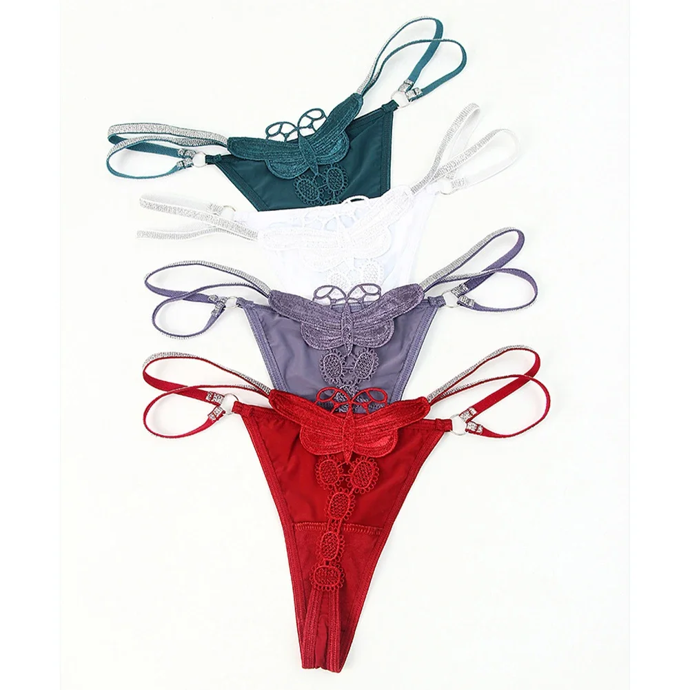 Codzienne domowe spanie Damskie brokatowe majtki Uwodzicielskie stringi Casual Wszystkie pory roku Oddychające Średnia elastyczność Bezszwowe