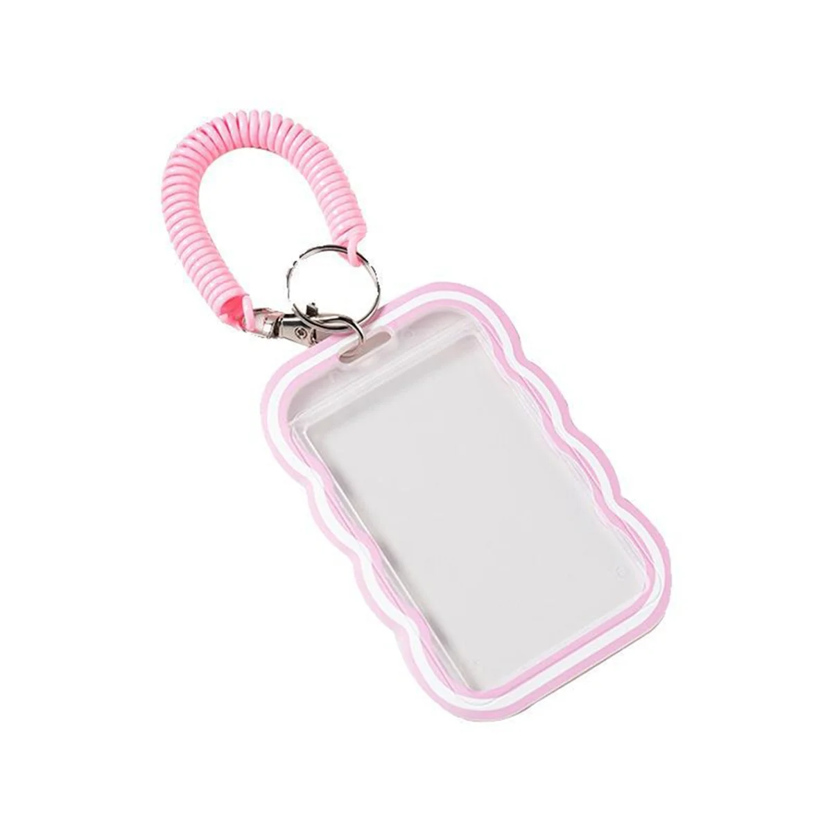 The New 4PCS Wave Transparent Card Holder with Lanyard for Bus Card Protection Cover, Meal Card Cover, Student ID Cover