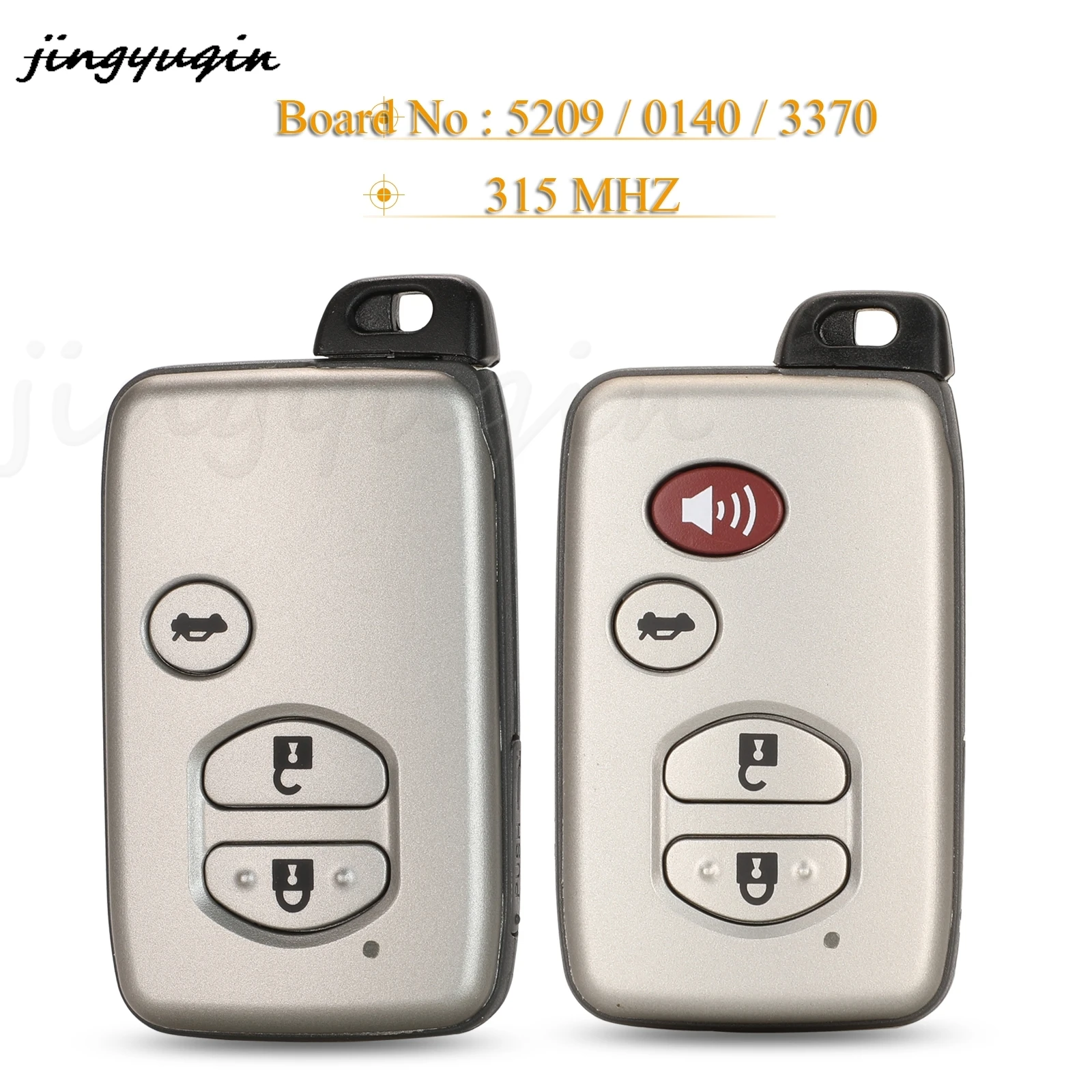 

jingyuqin 3/4 Buttons Smart Remote Car Key Fod 315MHZ ID74 Chip Board No: 3370 0140 5290 For Toyota Camry 2007 2008