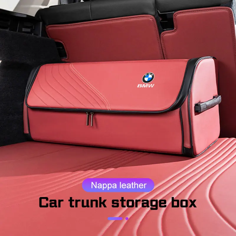 Organizador de Porta-Malas para Carro, Caixa de Armazenamento de Grande Capacidade, Caixa de Couro Dobrável para BMW E46 E60 E90 E92 E87 F40 F20 F30 G20 G30 X1X3 X5 X6 X7