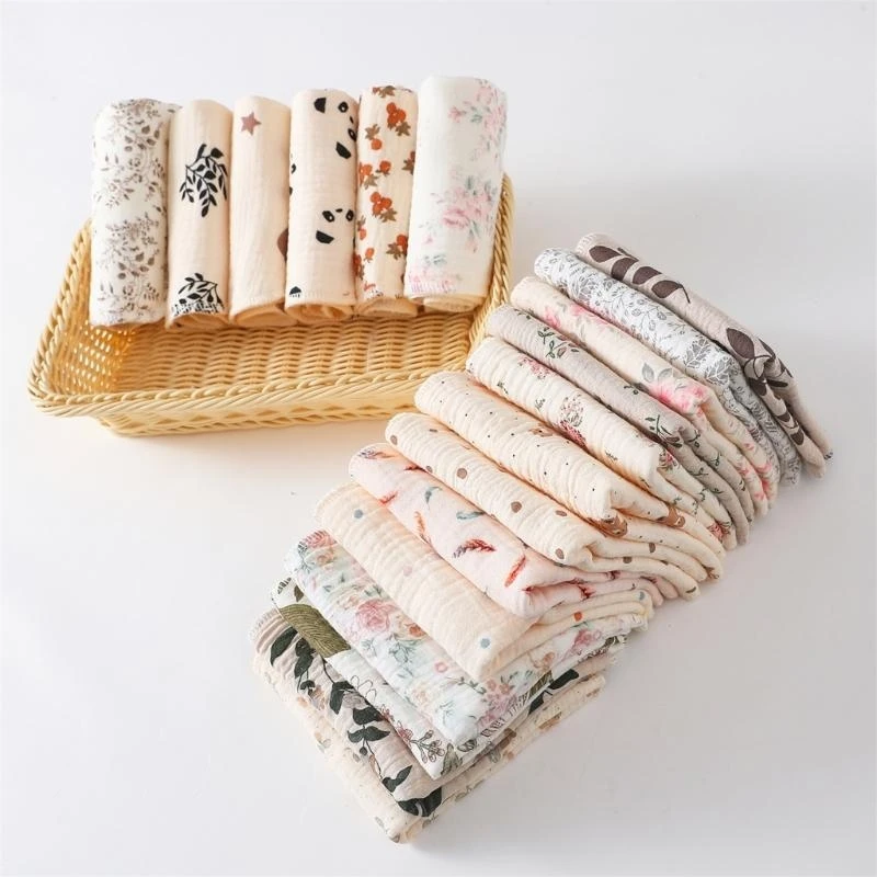 

Q81A Infant Breathable Burp Cloths Baby Saliva Wipes Printed Pattern Handkerchief