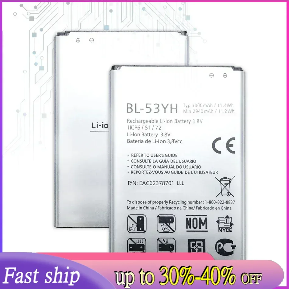 3000 мАч BL-53YH BL53YH BL 53YH Сменный аккумулятор для телефона LG G3 400 F400K F460 F470 D830 VS985 D850 D852 D855 D859