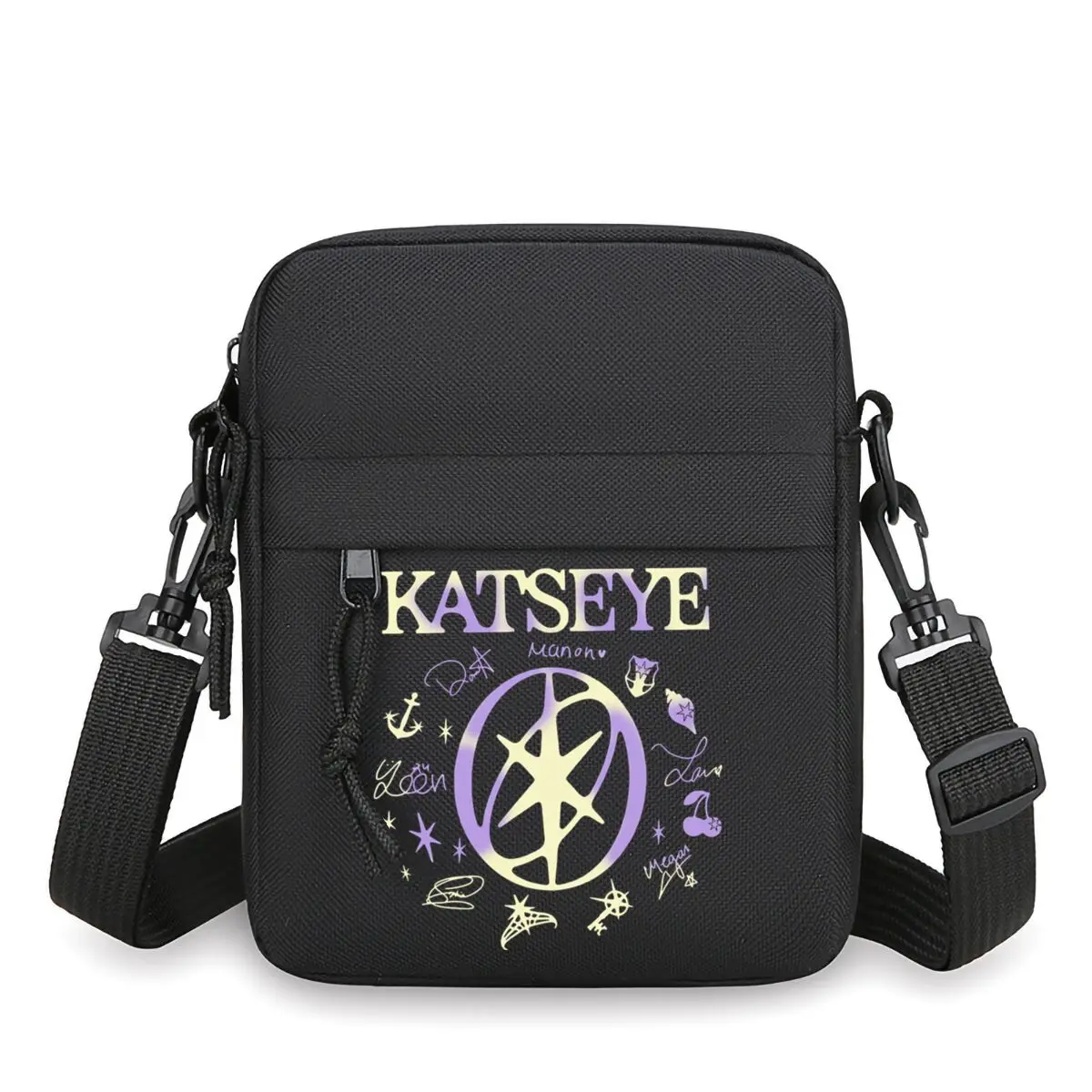 Kpop Group Katseye Vintage Small Crossbody Bag Women Zipper Korean Ulzzang Mini Mobile Phone Bag Lightweight Messenger Bag