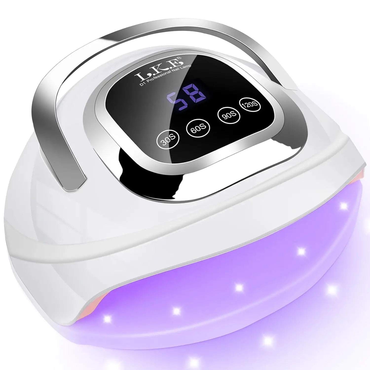 Lampada UV per unghie 268W, asciuga unghie gel LED con 60 perline, 4 timer e sensore per salone di casa