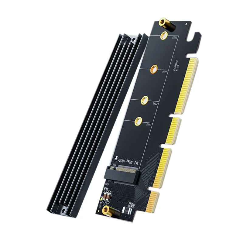 Nvme Pcie 4.0 Adapter With Heatsink Pcie Nvme Adapter 64Gbps Pcie Nvme M.2 Adapter For M.2 SSD M Key/B&M Key