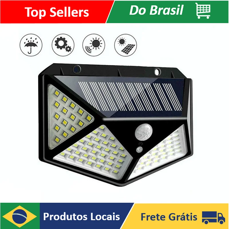 100 LED Solar Wall Lights Waterproof Outdoor Solar Lamp Wireless Solar Powered Sunlight Street Light for Garden Decoration