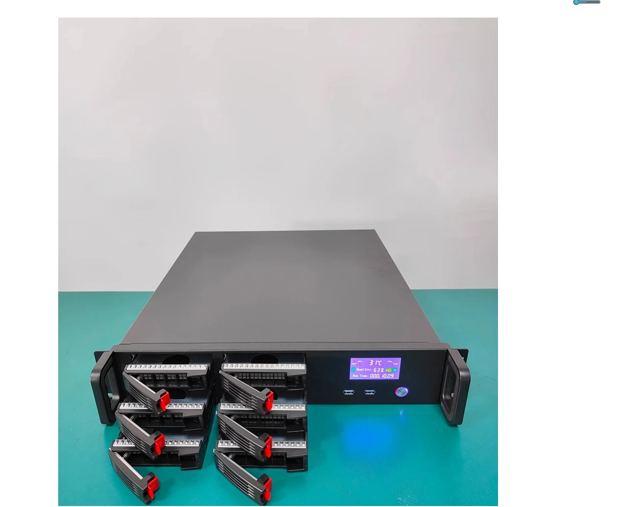 

2U chassis with temperature and humidity display redundant 550W dual power ATX main board 6 disc hot swap server