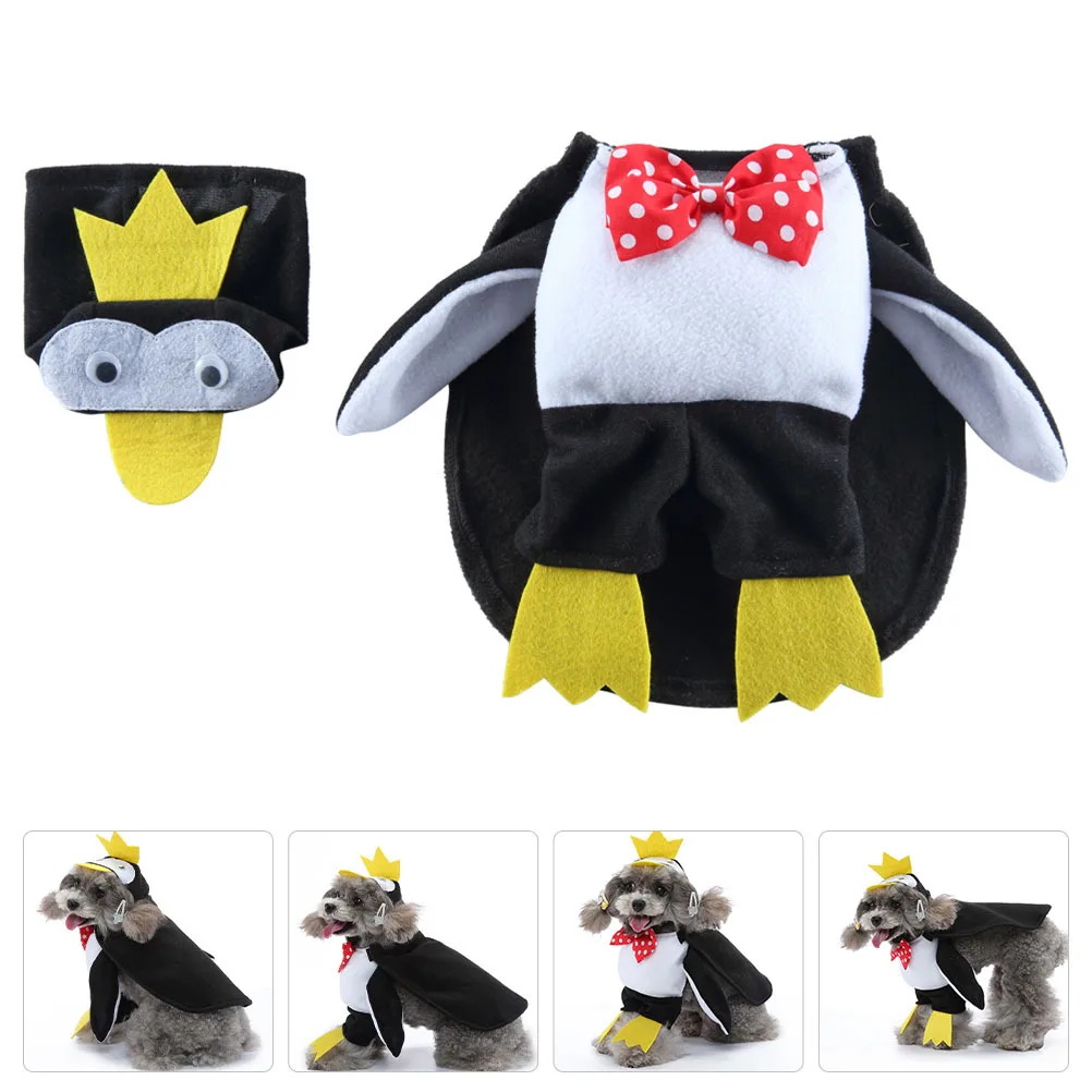 

1Set Pet Standing Costume Penguin Cloak Puppy Cape Halloween Dog Cape Party Dog Apparel Cat Costume Comfortable Cat Clothing