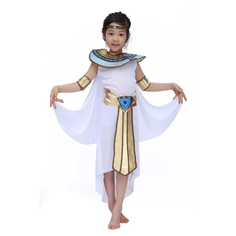 Ancient Egyptian Pharaoh Cosplay Costume para Crianças, Cleópatra, Príncipe, Princesas, Halloween, Carnaval, Menino, Menina, Acessórios