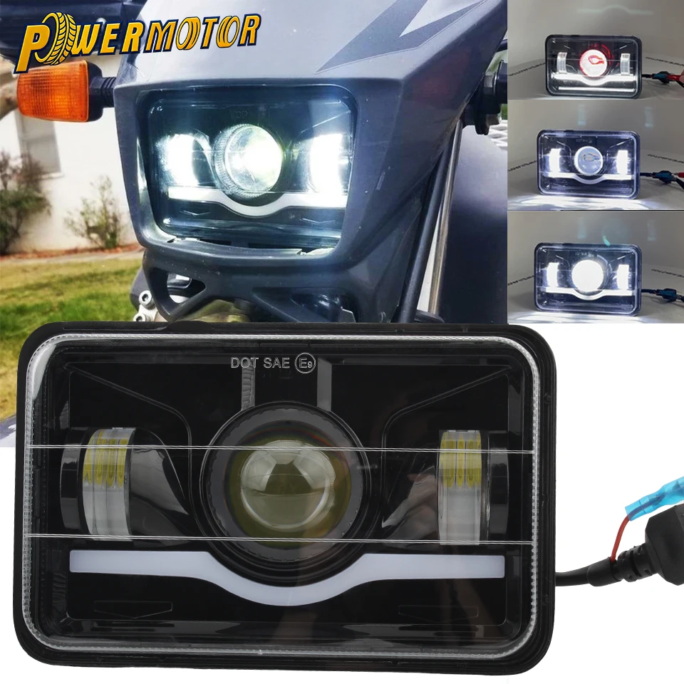 

4" x 6" LED Headlight High Low Beam DRL For Suzuki DRZ400S DRZ400SM DRZ250 DRZ400 DRZ400E DR200S DR650S Motorcycle Car Truck