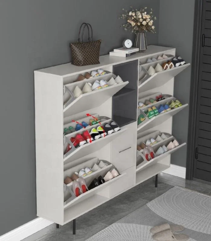 #European Style Waterproof Shoe Storage Large Capacity Shoe Cabinet Push Button
