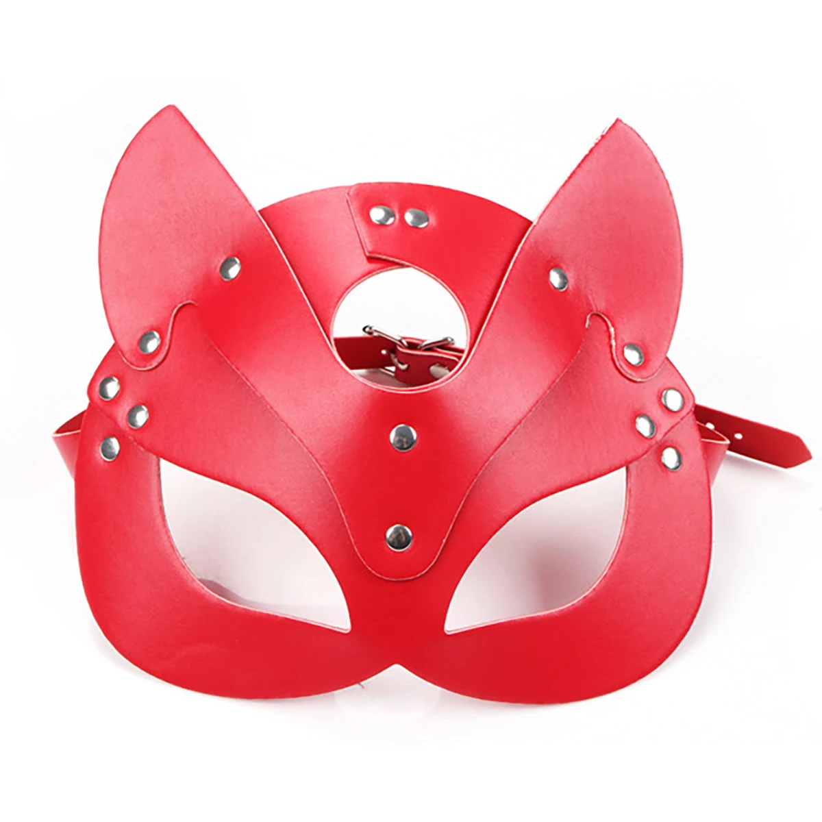 Red PU Leather Mask Half Eyes Fox Cosplay Face Cat Halloween Mask Party Adult Game Bdsm Women Man Cosplay Sex Toys Face