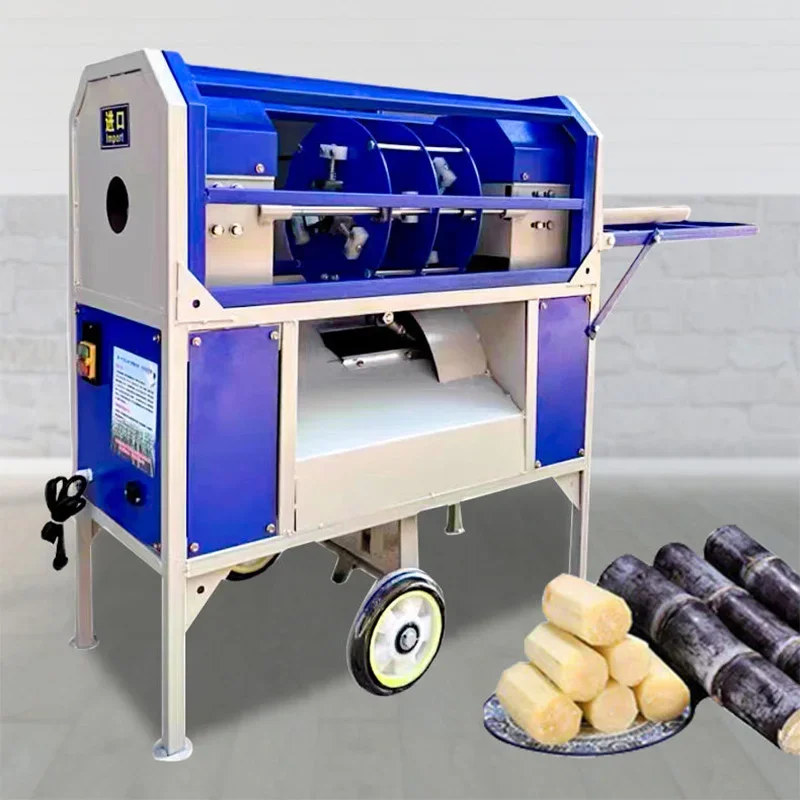 Electric Sugarcane Cutter, 110V/220V Fully Automatic Sugarcane Peeler, Sugarcane Processing for Fruit Shops(Customized)