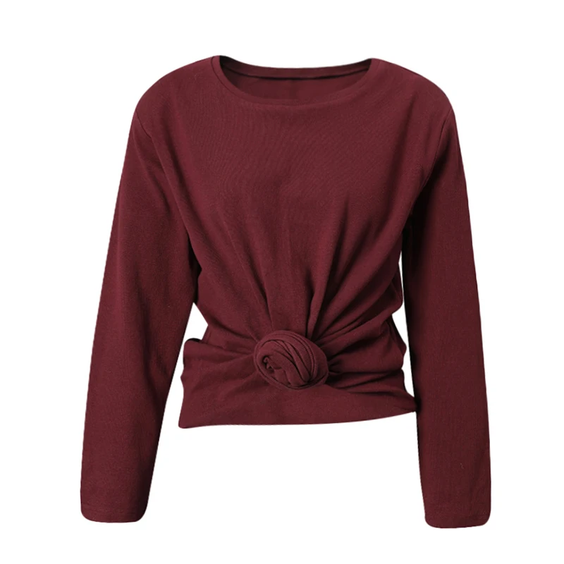 DEAT 2025 صيف جديد موضة عقدة تصميم تي شيرت للنساء عادية سليم صالح مبطن الكتفين قصيرة الأكمام قمة الإناث 11A04691