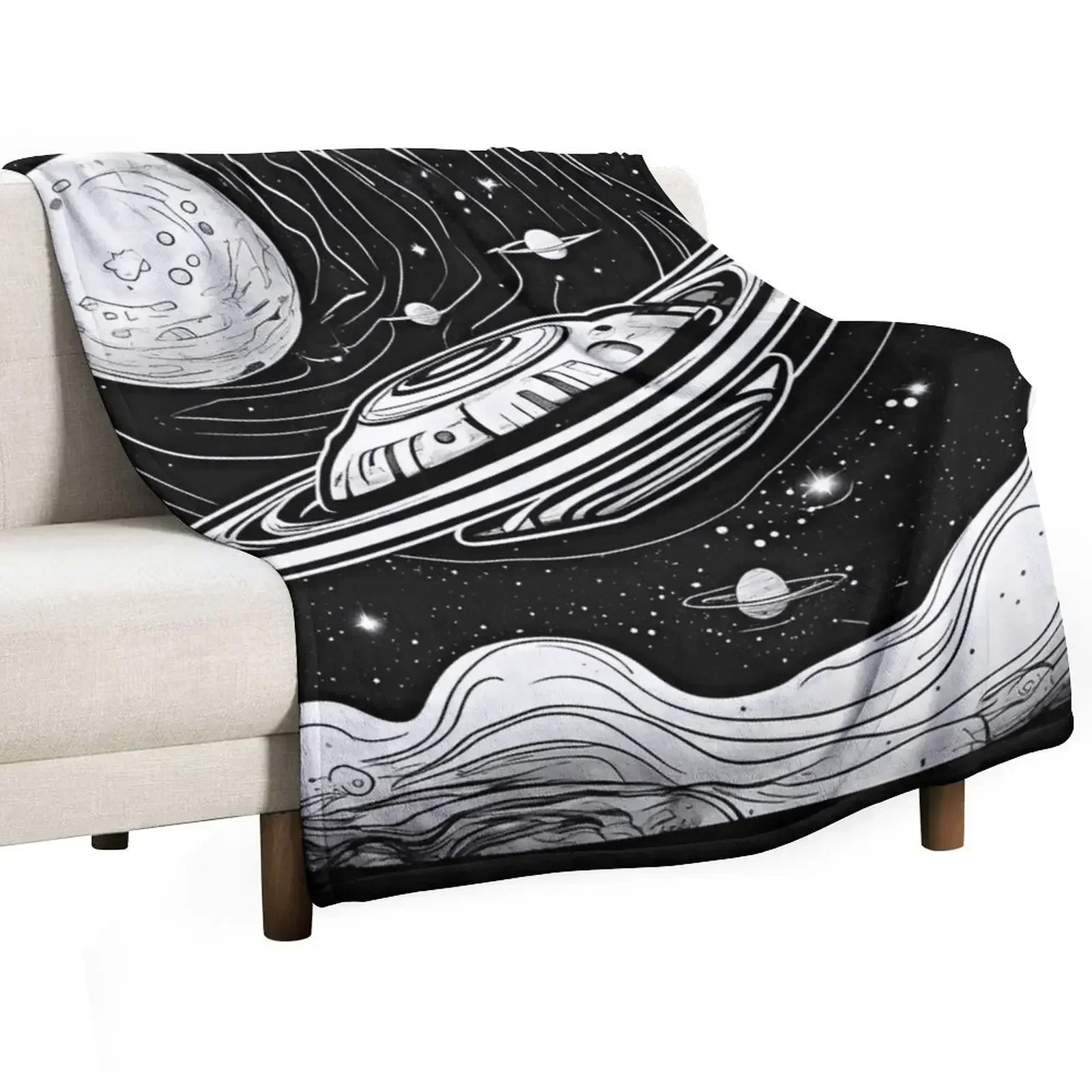 Interstellar journey Throw Blanket Quilt Retros Plush Soft Plaid Bed covers Decorative Sofas Blankets