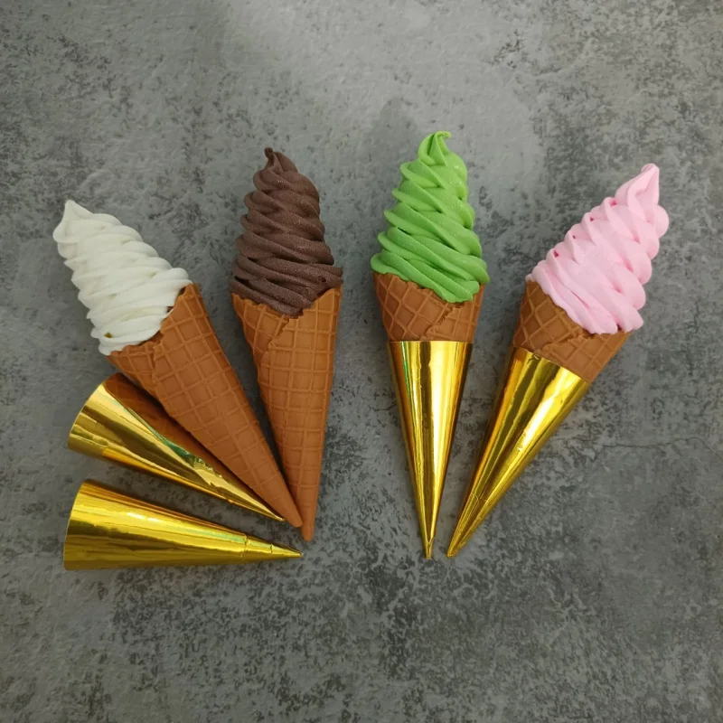 Simulation Ice Cream Model Commercial Display Ice Cream Machine Sweet Ice-Cream Cone Sundae Decoration Ice Cream Toy One Piece D