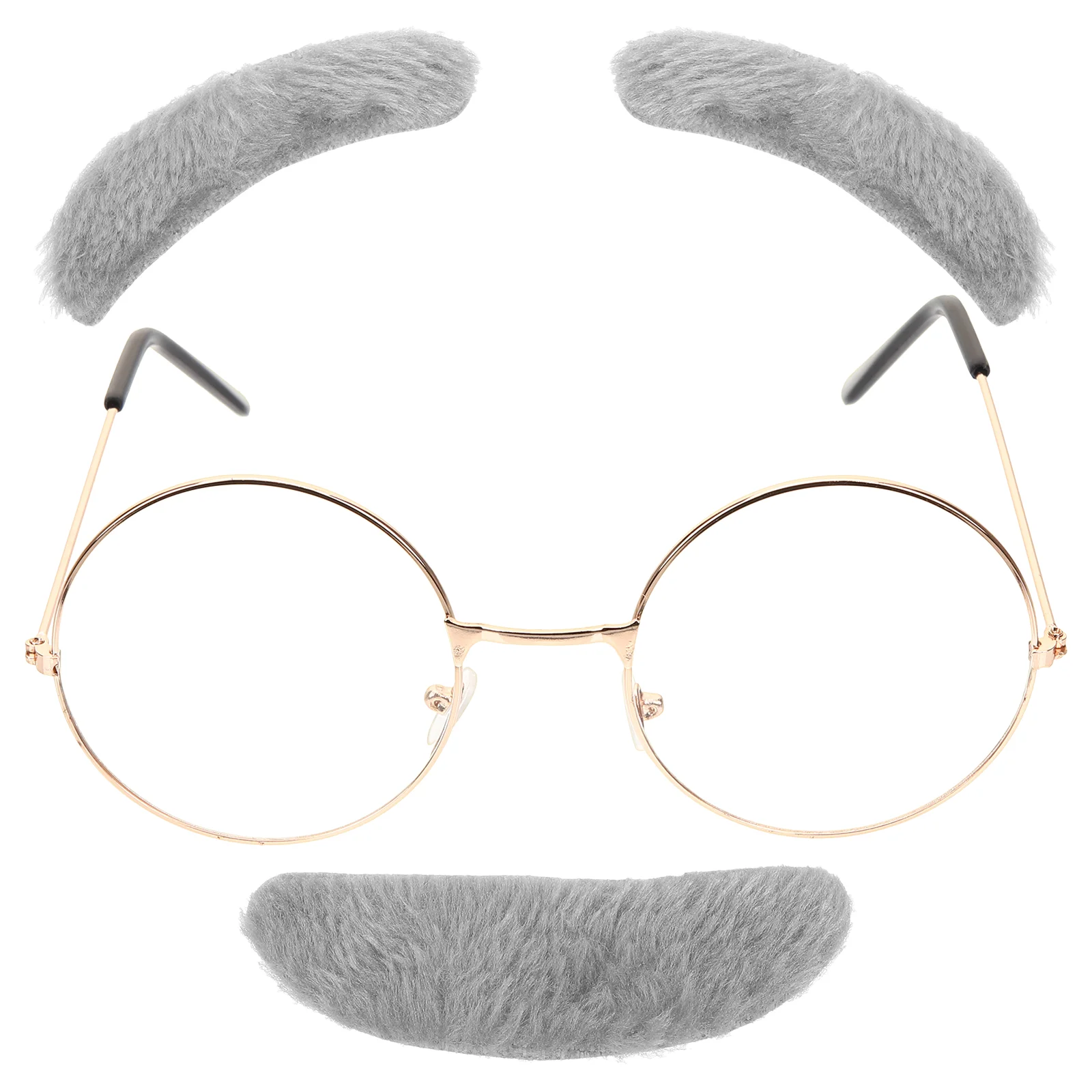 Clothing Eyebrow Mustache Props Child Toupee Hair for Men Fake Grandpa Round Eyeglasses