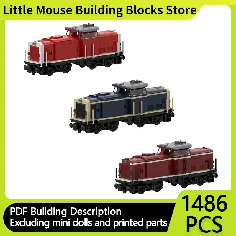 City Car Model MOC Building Bricks V100 Railway Diesel Locomotive Modular Technology Gifts Holiday Assemble Children Toys Suit