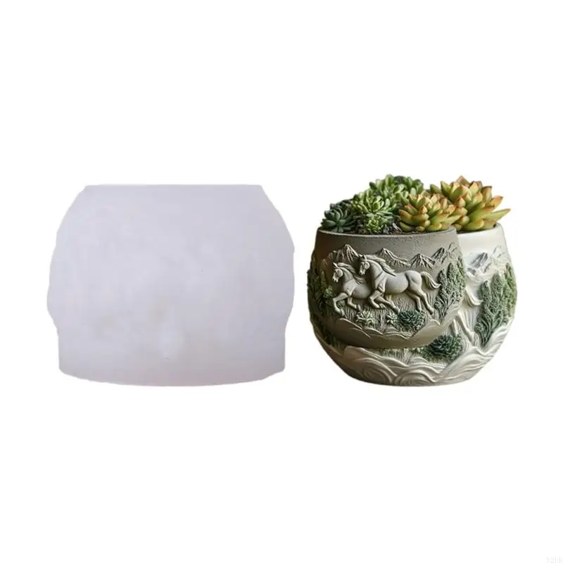 

N2UE Reusable Horse Planter Moulds for Crafting Resin Planter and Succulents Pots