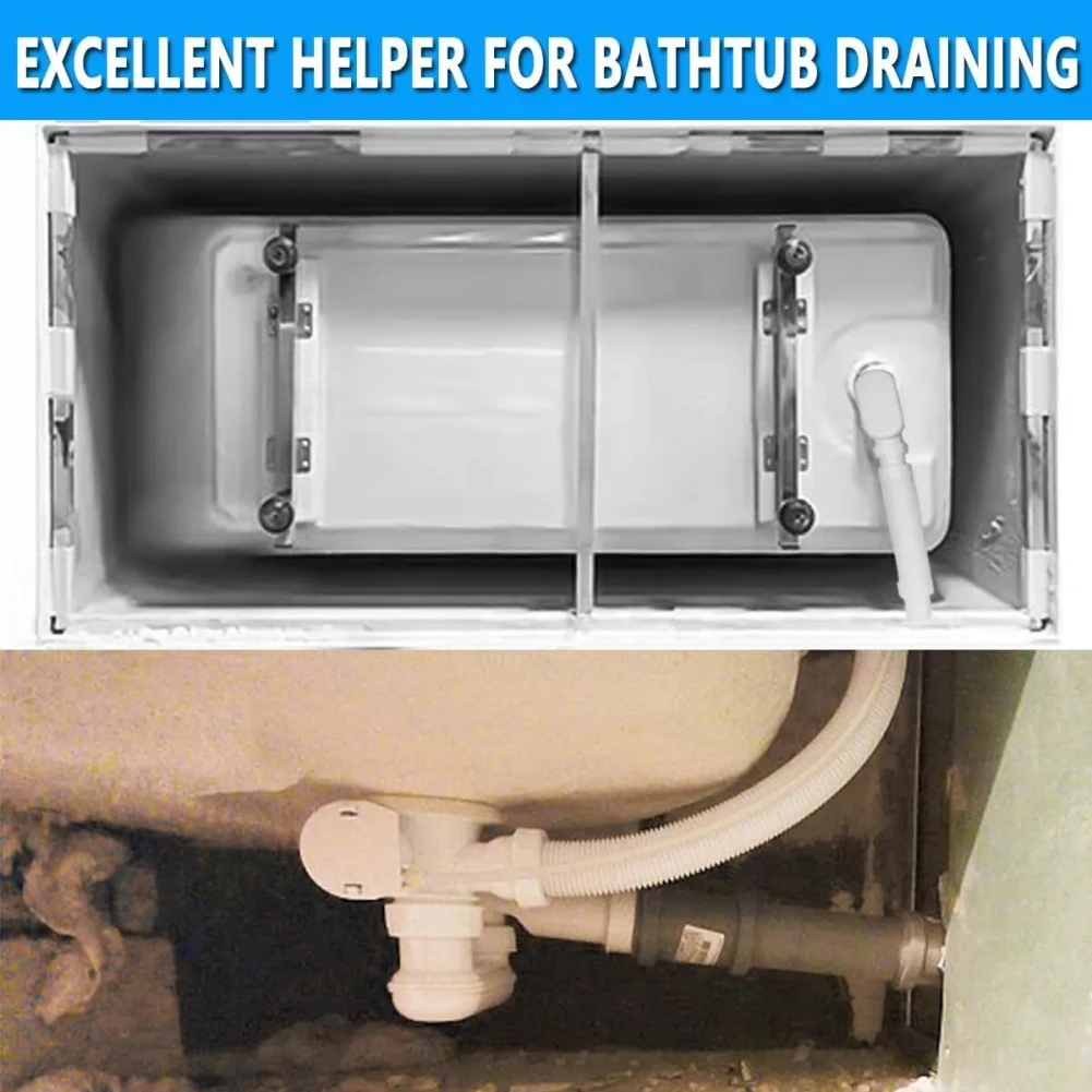 Flexible G1-1/2 Inch P-Trap Drain Pipe for Freestanding Bathtub Installation with Compact Low Profile Flat Design