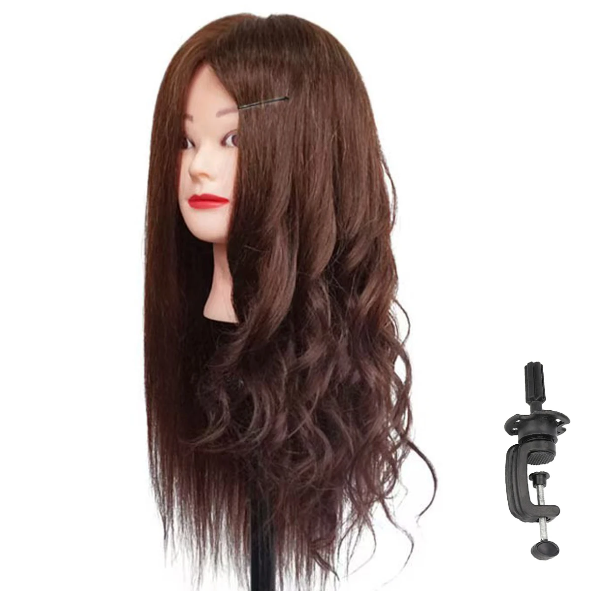 

Mannequin Head Human Hair, 80% Real Hair Mannequin Head, Cosmetology Manikin Doll Head for Hair Styling Set Training Head