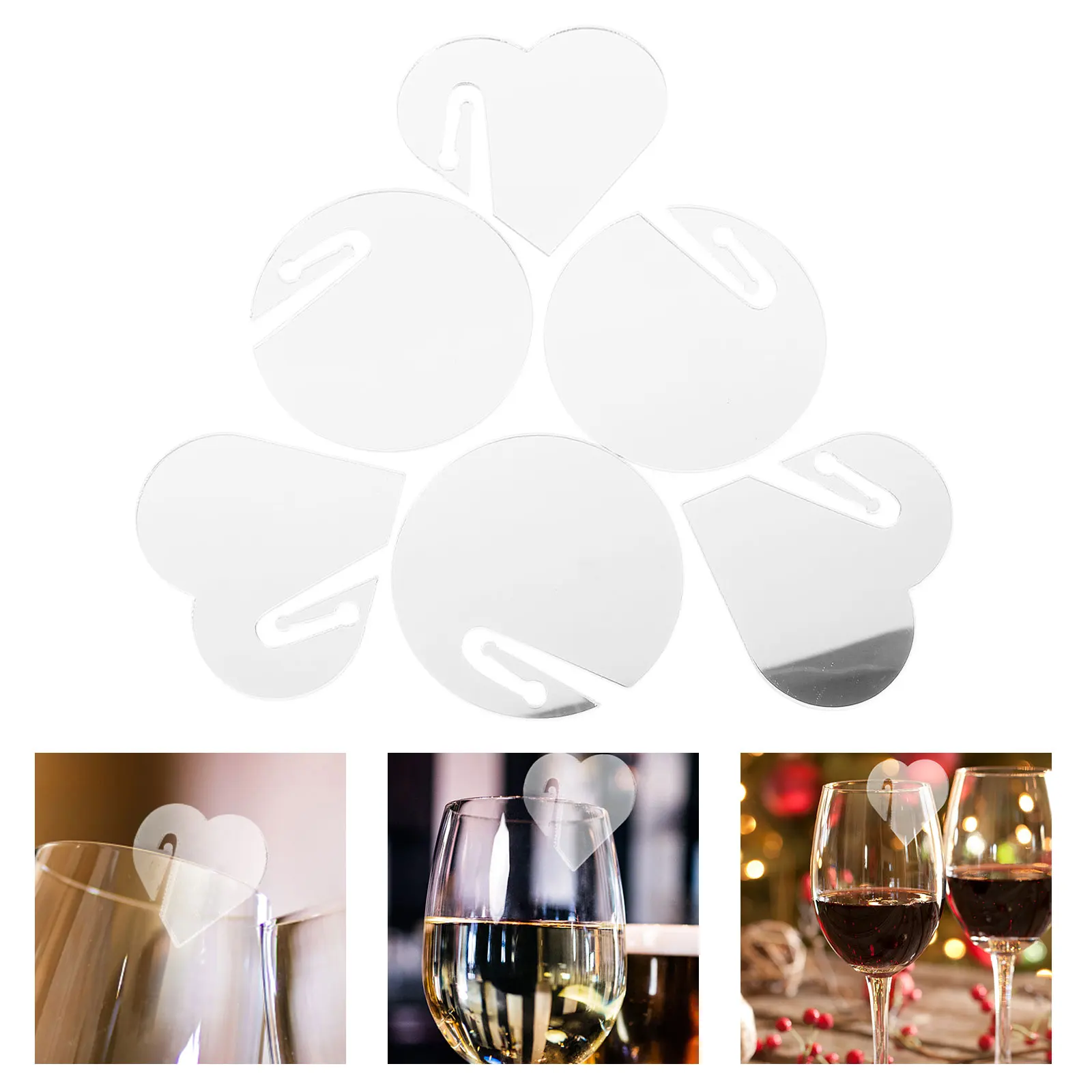 

20 Pcs Party Decorations Wine Glass Cup Identifiers for Drinks Charms Tags Acrylic Supplies