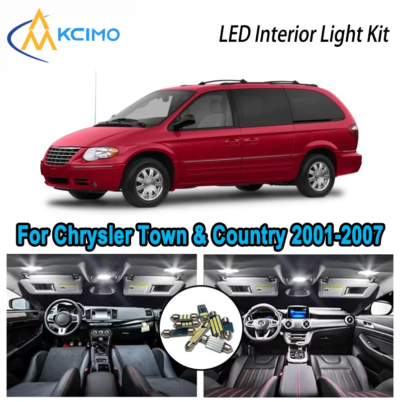 

High-Quality LED Interior Kit for Chrysler Town & Country 2001-2007 2002 2003 Premium Error-Free Dome Map Trunk Automotive Lamps