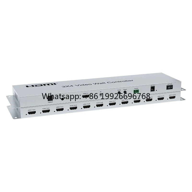 1 Input 12 Output TV Display Splicer 1080P HDMI Multi-viewer 3x4 Video Wall Controller