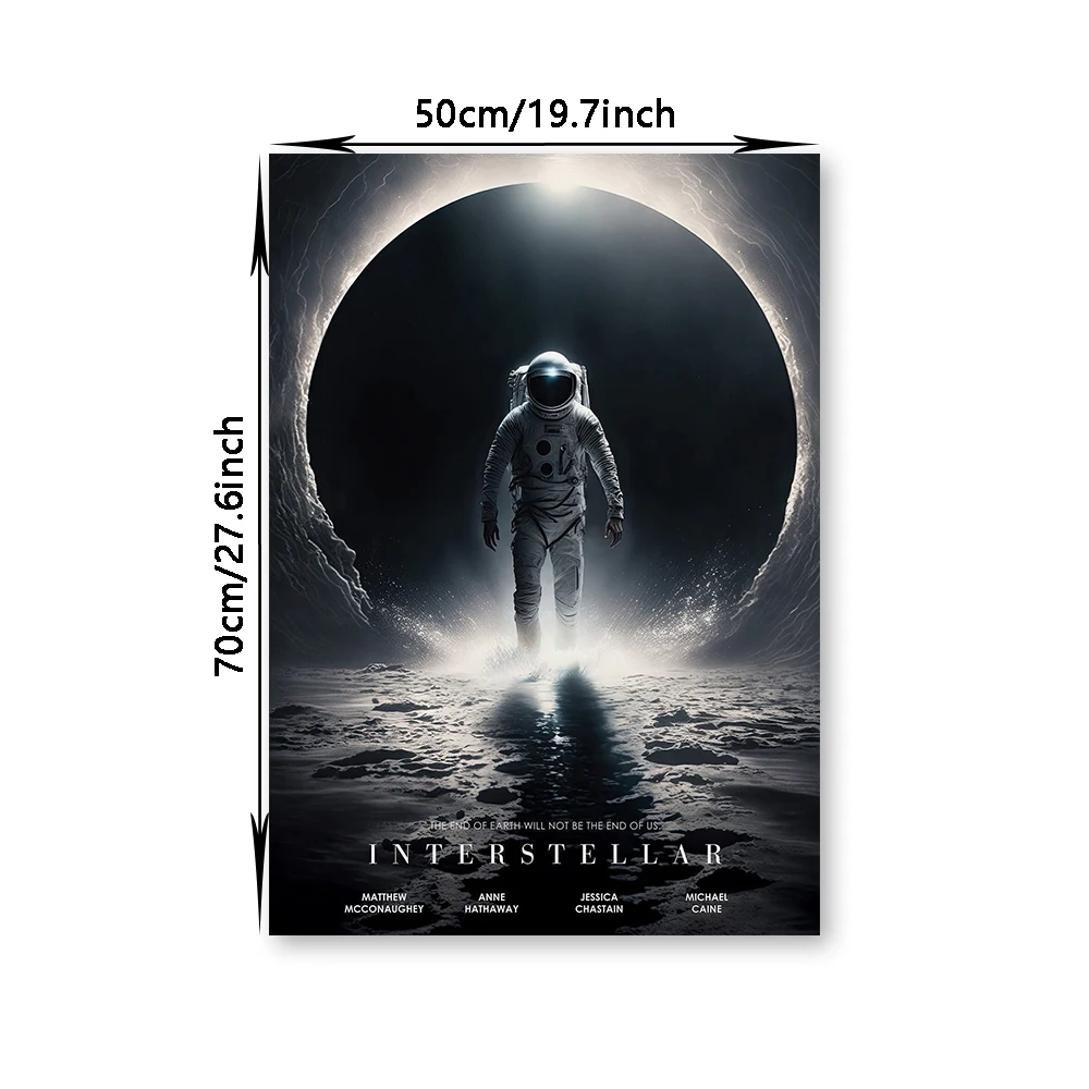 Interstellar Movie Poster Astronaut Outer Space Canvas Wall Art Print Mural Home Decor Movie Lover Gift Unframed