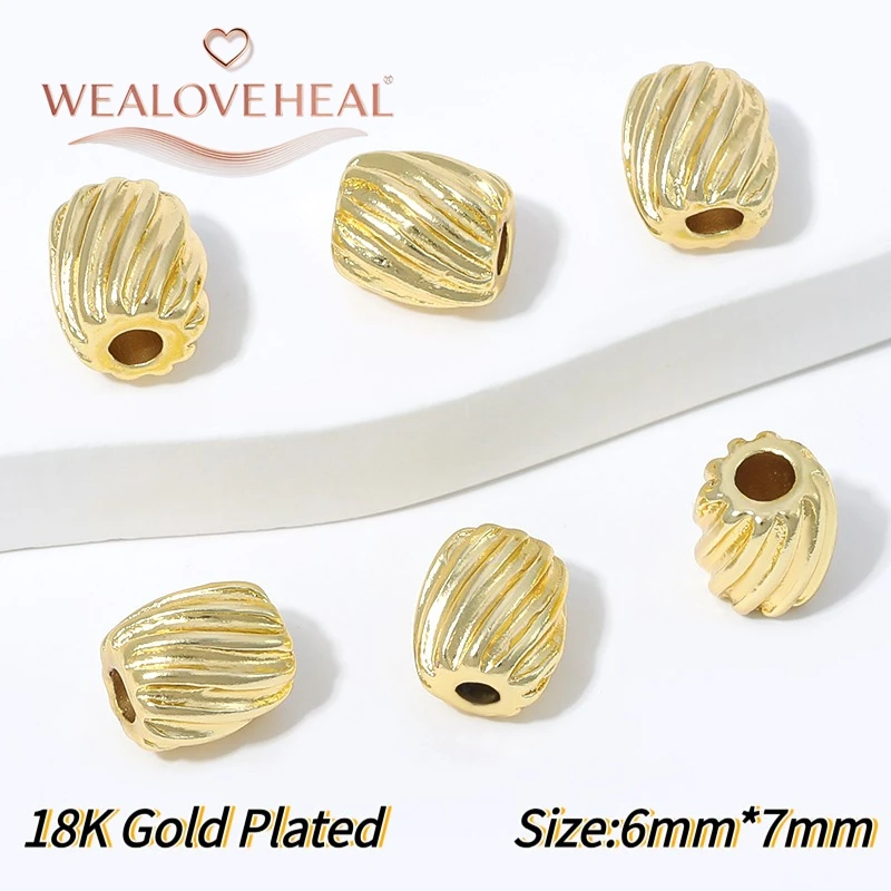 18K vergoldete Messing-Distanzperlen, Trennperlen, runde Perlen für DIY-Armbänder, Halsketten, Schmuckherstellungszubehör – Detail 29