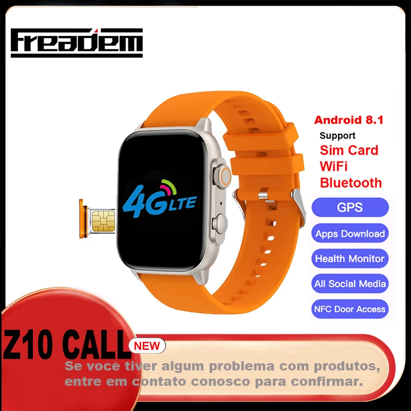 

4G SIM Card Smart Watch Z10 CALL 16G Storage WIFI GPS Map Call APP Download 49mm Men Women 4G Smart Watch 2024