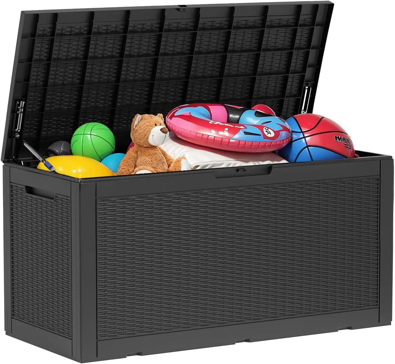 100 Gallon Large Deck Box, Outdoor Storage Box for Patio Furniture, Patio Cushions, Gardening Tools, Pool Supplies,660lbs Weight