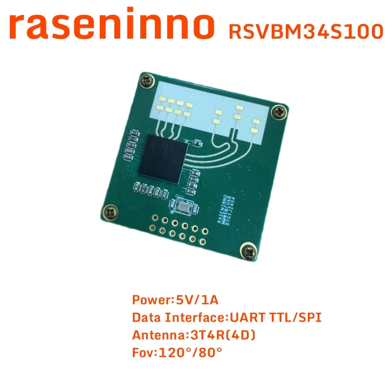 raseninno mmWave radar sensor module RSVBM34S100 4D People Presence Motion and Tracking Smart Life Home Automation TI's 57~64GHz