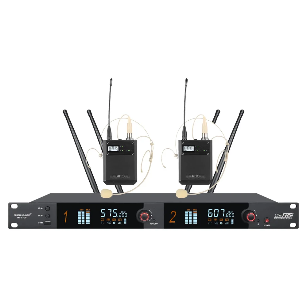ShennDare HT5120 Беспроводной микрофон True Diversity Двухканальный ручной микрофон Сверхбольшое расстояние приема Аудиосистема для выступлений на сцене