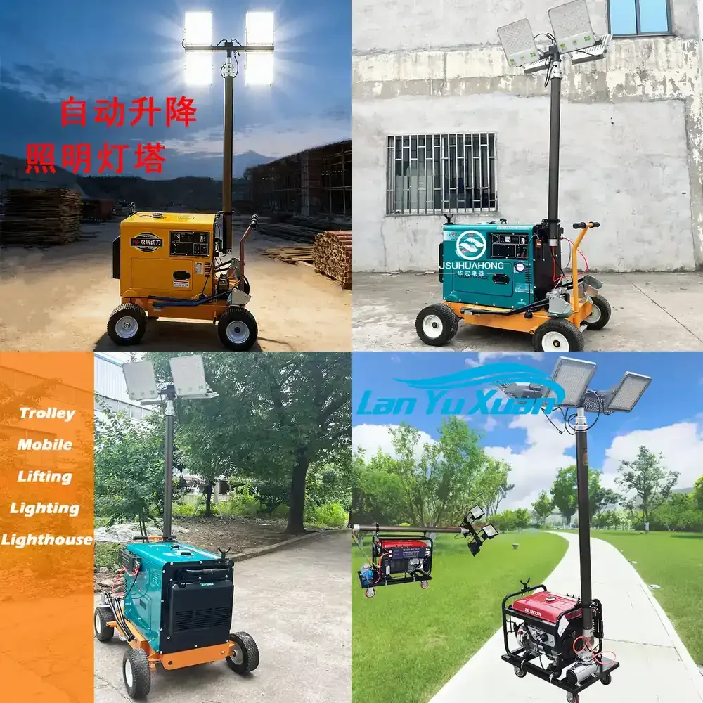 

2026 LED Tower Light for HMF955-Q Portable Mobile Work Light with Auto Height Adjustment Generator Powered Lighting