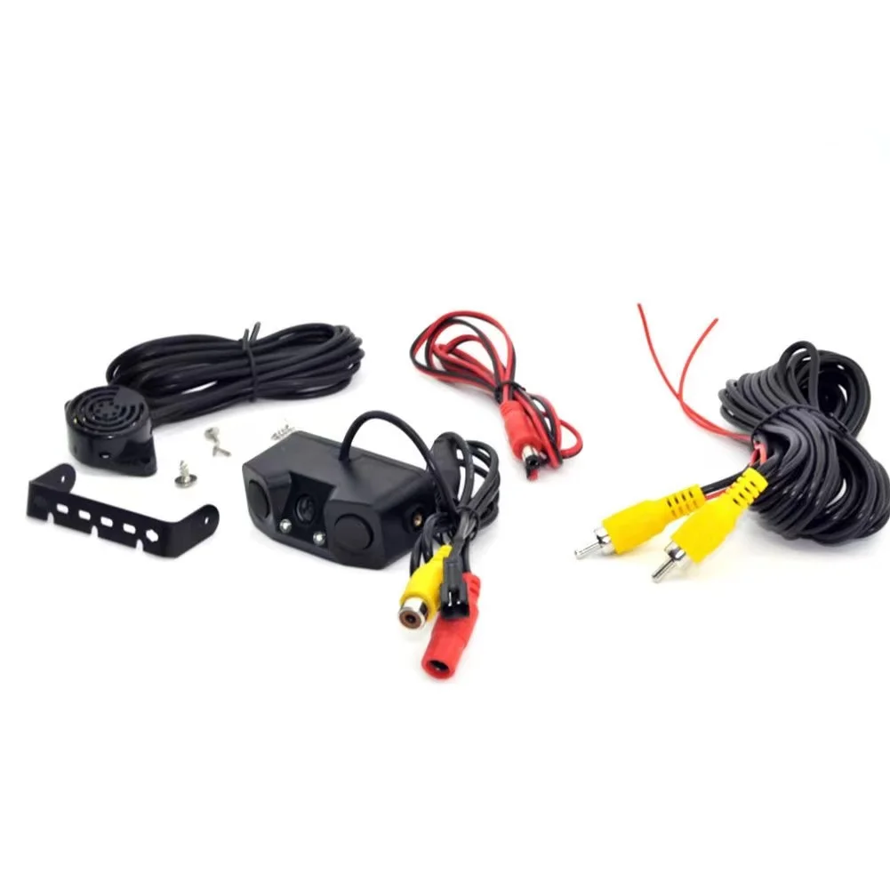 Car Rear View Camera Car Reversing Rearview Backup Camera with Buzzer and Radar Sensor 170°