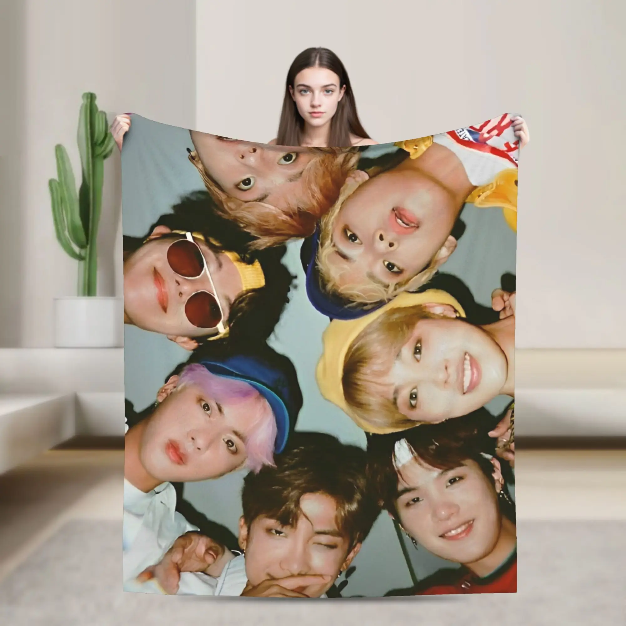 

Kpop Music Band Flannel Blanket Custom hopes Throw Blankets for Sofa Bedding Lounge Quilt