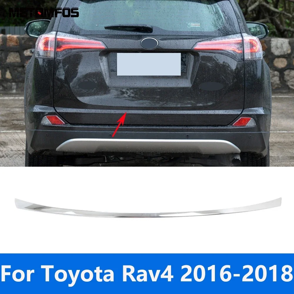 For Toyota Rav4 Rav 4 2016 2017 2018 Chrome Rear Trunk Lid Tailgate Door Boot Molding Trim Protection Accessories Car Styling